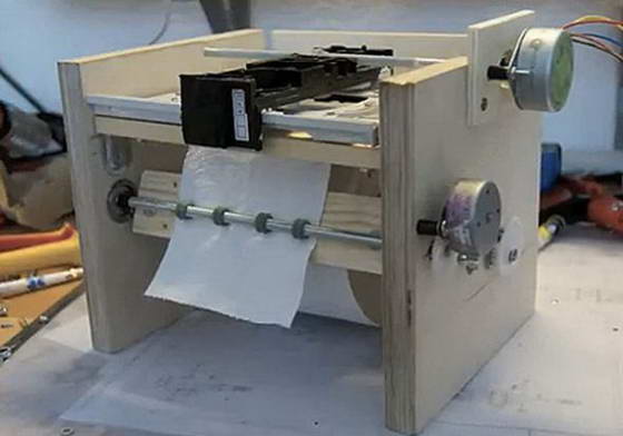 Самодельный принтер из подручных материалов для печати на туалетной бумаге